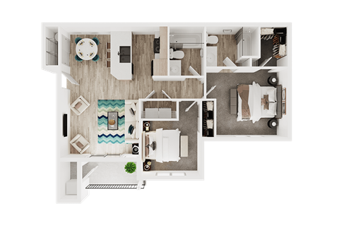 Two bedroom floor plan  l Spencer Place Apartments in Post Fall, ID  